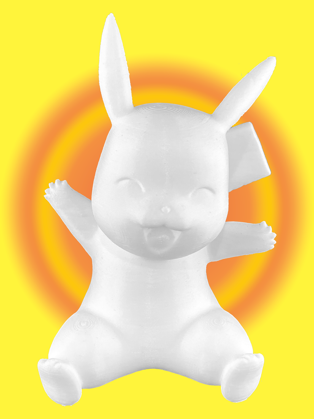 Ge-3D-printe Pikachu